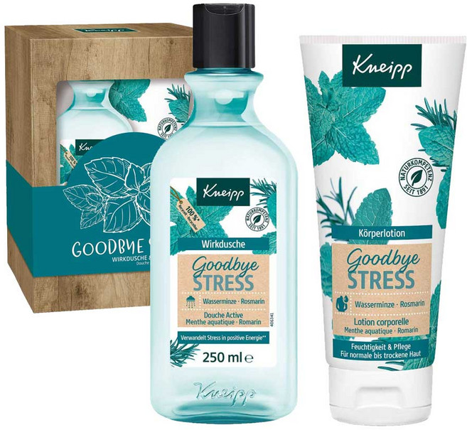 크나이프 굿바이 스트레스 선물팩 450ml 샤워젤 바디로션 세트 수험생 생일선물 상큼한 허브테라피