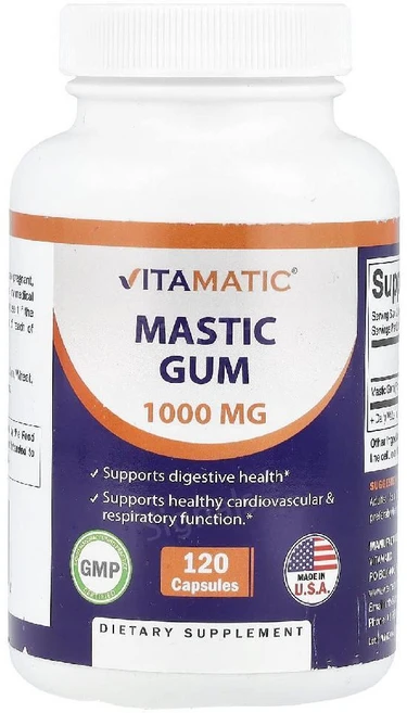 Vitamatic 비타매틱 Mastic Gum 1000mg 매스틱 검 120정, 1개 - 쿠팡