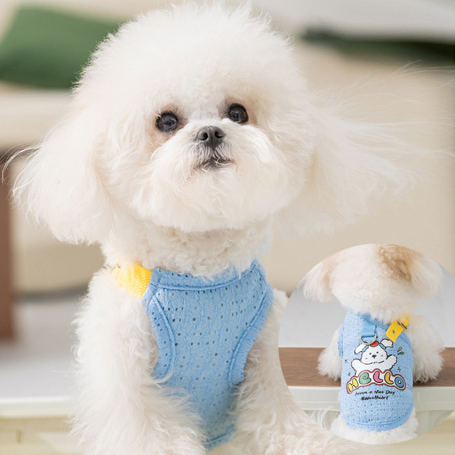 지지주 스트랩 포인트 반려견옷 강아지옷, 1개, 블루