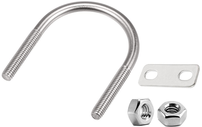 굿나잇몰 스텐 U볼트 유볼트 브라켓 U자, 1개, U볼트&사각 와셔 세트