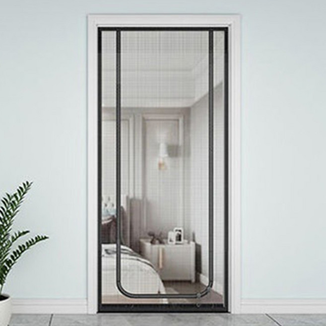 부착식 지퍼 방묘문 현관문 방문 고양이 안전문 방충망형, U형 블랙, 1개