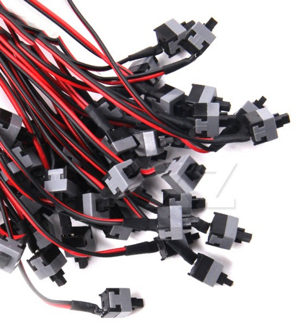 범용 긴 전력선 마더보드 교체 On/Off 버튼 스위치 케이블 PC 컴퓨터 전원용 재설정 자동으로 푸시, 기본, 1개