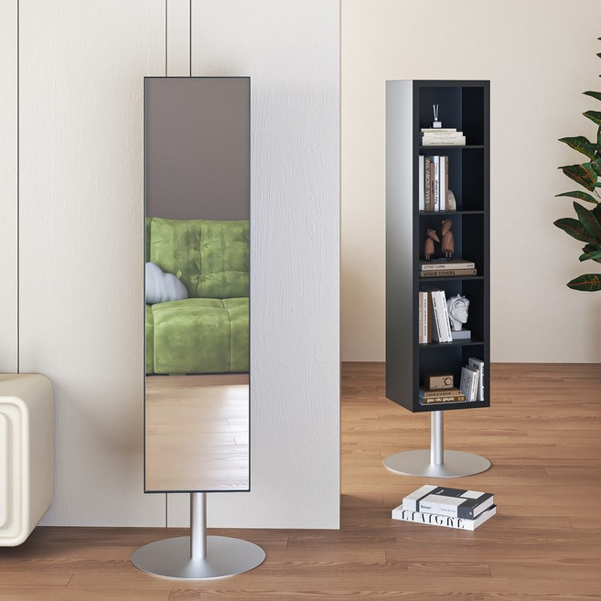 화장대 전신거울수납장 다용도수납장 미니화장대 화이트 옷수납장 피팅 거울, 아이보리 화이트