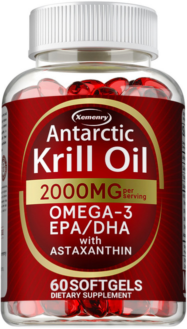 Xemenry 南極磷蝦油 2000mg Omega-3 EPA/DHA 含蝦紅素, 60組