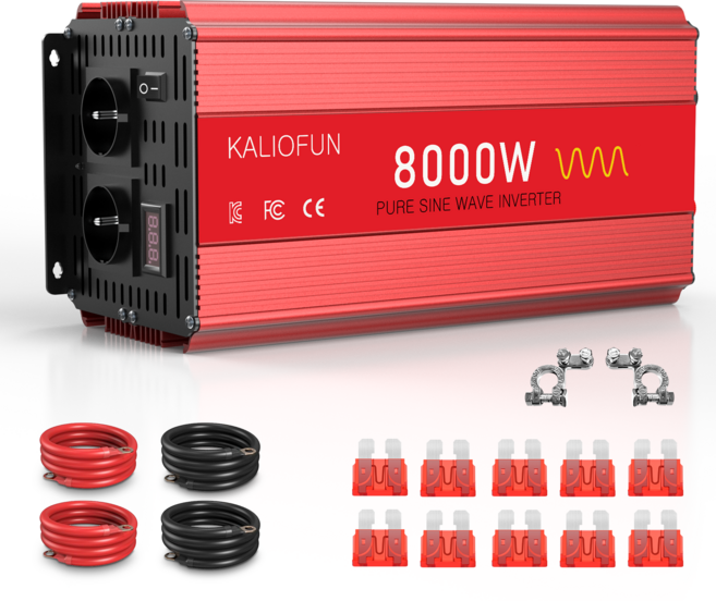 KALIOFUN 순수 정현파 인버터 한국형 플러그 60hz 220V KC인증, 1개, 8000W-24V-220V