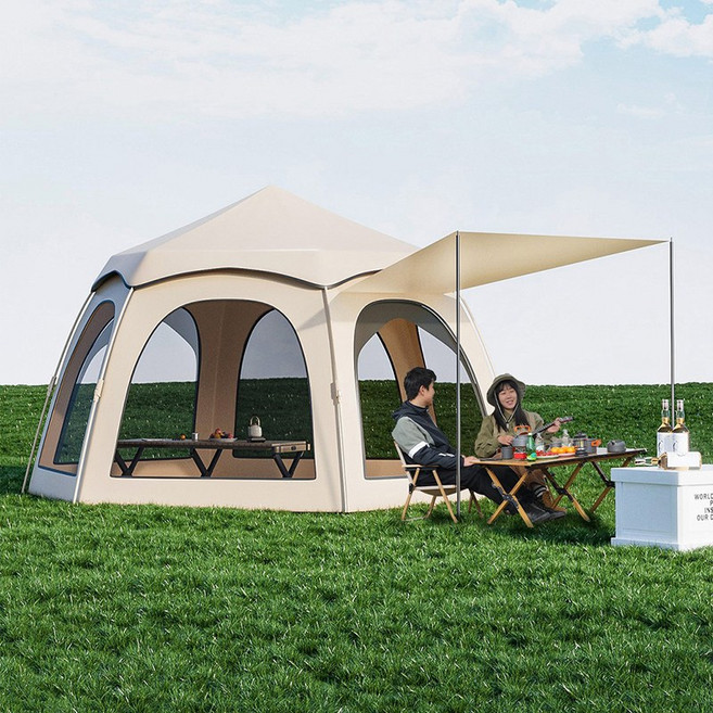 롱샹 원터치텐트 육각돔텐트, 5~8인용(287*240*160CM), 5~8인용(287*240*160CM)