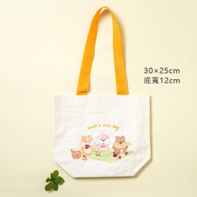韓國大創Daiso 嘟嘟臉秋季 無紡布手提袋 短尾矮袋鼠 松鼠 兔