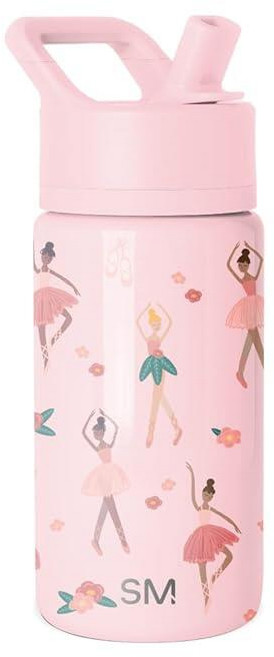 Simple Modern Kids Summit Water 보틀 Straw Lid | 14oz Insulated Stainless Steel Cup for Girls Schoo, Pink Ballerina