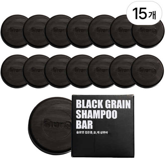 검은콩 샴푸바 두피 케어 탈모 관리 두피 클렌징 고체샴푸 두피관리 모발영양 저자극 데일리 샴푸 슬로뎃, 15개, 100g