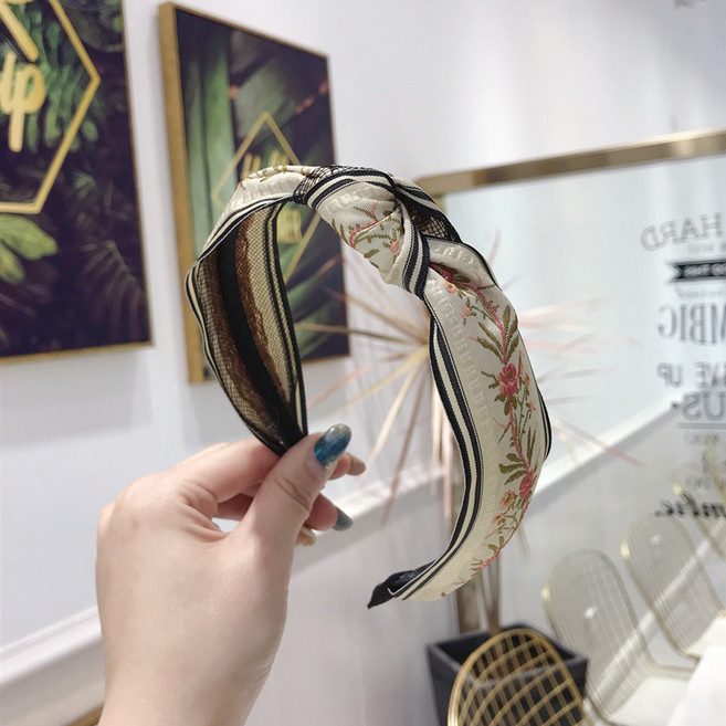 헤어퀸 자수 에스닉 반다나 머리띠 헤어밴드