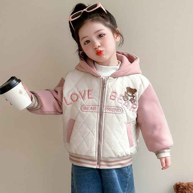 빛나는 키즈 나나샵 여아용 곰돌이 후드 점퍼