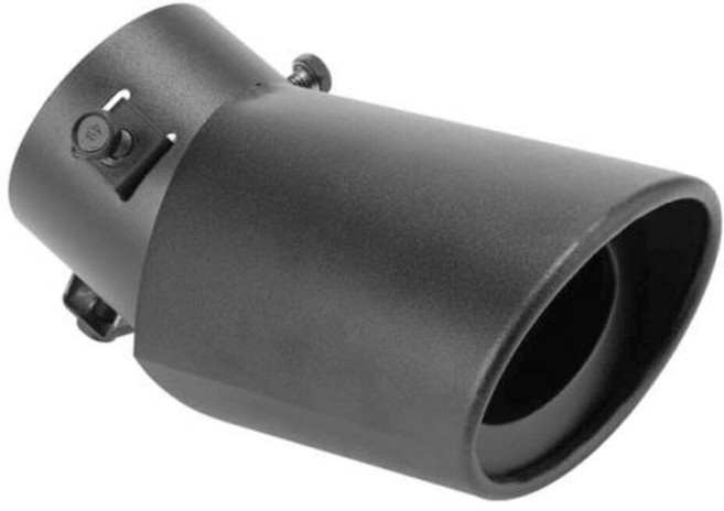 배기 머플러 튜닝 자동차 후면 파이프 테일 팁 스테인레스 스틸 스로트 63mm 곡선 수정 부품, Black, 1개