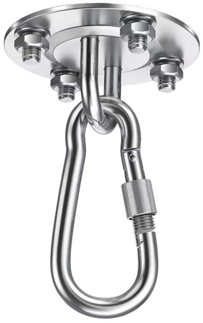 호환 304 스테인리스 스틸 서스펜션 브래킷 해먹 마운트 천장 후크 앵커 행어 체육관 훈련용 공중 걸이 키트 고정 후크, 1개, [01] 은