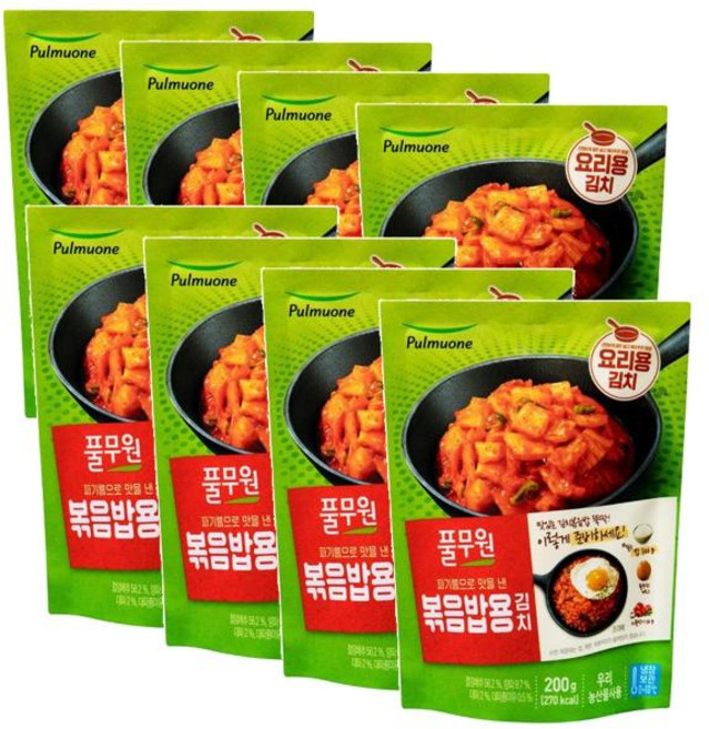 풀무원 볶음밥용 요리김치, 8개, 200g