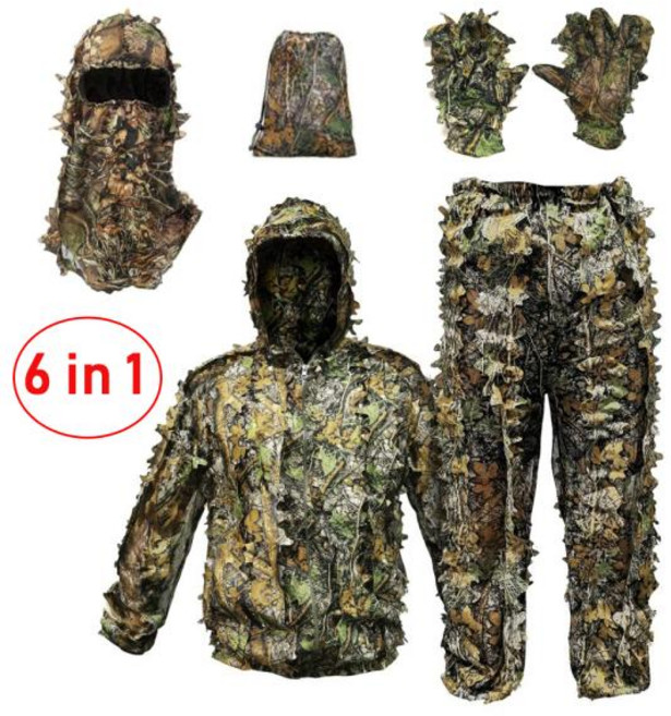 길리슈트 택티컬 군복 에어소프트 코스프레 배틀그라운드 배그 남성 통기성 위장 사냥복 경량 후드 야생헌터 ghillie suit, height 180-195m, 5)height 180-195m