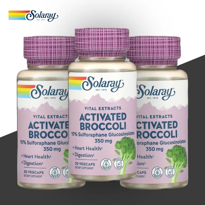 솔라레이 브로콜리 비탈 바이탈 추출물 350mg 30캡슐 설포라판 3개, 30정 - 쿠팡