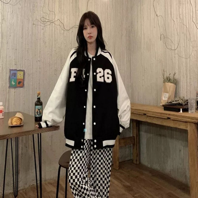 여성 스포티 오버핏 야구잠바 봄 가을 항공점퍼 자켓nog6+5rmJ