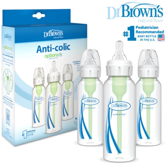 닥터브라운 내로우넥 옵션스플러스 PP 젖병 3P 120ml/250ml, 일반, 1개, 250ml