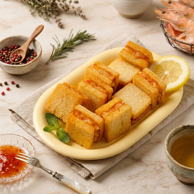 소예푸드 튀겨나온 멘보샤 500g (25g) 냉동 새우멘보샤 간편조리, 20개, 25g