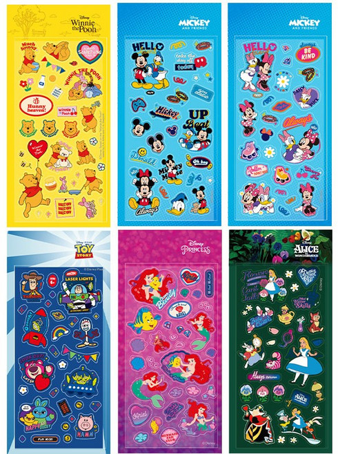1+1 디즈니 픽사 정품 라이센스 다꾸 스티커팩 9종, 2.곰돌이푸, 1세트, 1.미키마우스