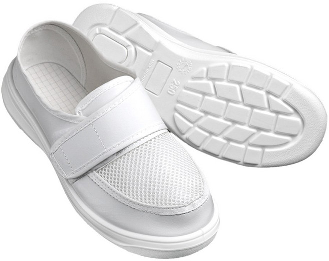 클린룸 크린 위생 PU 망사 통풍 실내 제전화 방진 단화