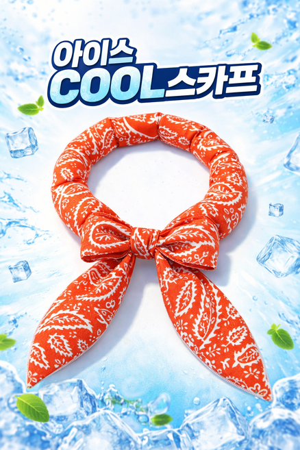 JY몰 온몸이 시원한 아이스 쿨 스카프 냉감 넥밴드 여름 등산 작업용, 1개, 에너지오렌지