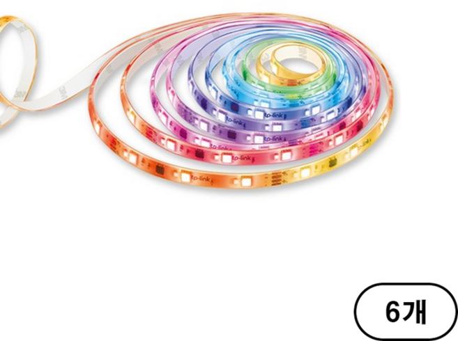 티피링크 스마트 WiFi 멀티 컬러 RGBWIC LED 스트립 조명 13W L930-5, 백색, 6개
