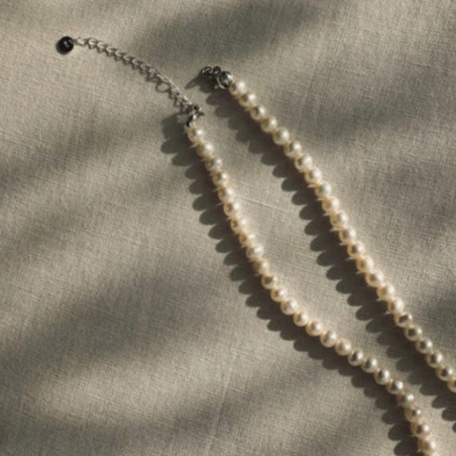 아름다운 쇄골을 강조하는 담수 진주 목걸이 2mm 3mm 4mm 6mm 7mm