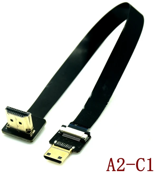 호환 FPV HDMI 호환 수 업 다운 앵글 90 도 HDMI 수 HDTV FPC 플랫 케이블 카메라 TV 멀티콥터 항공 용, 06 A2-C1, 07 100CM