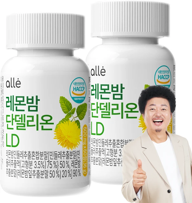민들레 추출물 레몬밤 1200 단델리온 알레 600mg x 60정, 2개 - 쿠팡