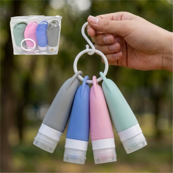 르브아 파스텔컬러 여행용 실리콘 공병 소분 용기, 1개