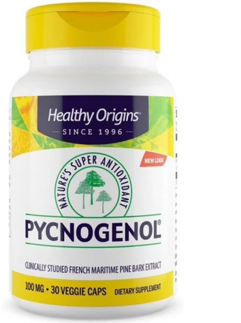 Healthy Origins 피크노제놀 30개의 비건 캡슐 복용량당 100mg 글루텐 없음 GMO 맛, 30정, 1개 - 쿠팡