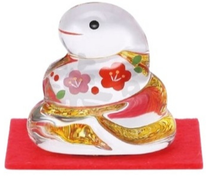 藥師窯 招財龍 陶製蛇年限定擺件 日式招財納福 新年好運, 錦彩 招福 巳 etoya-95