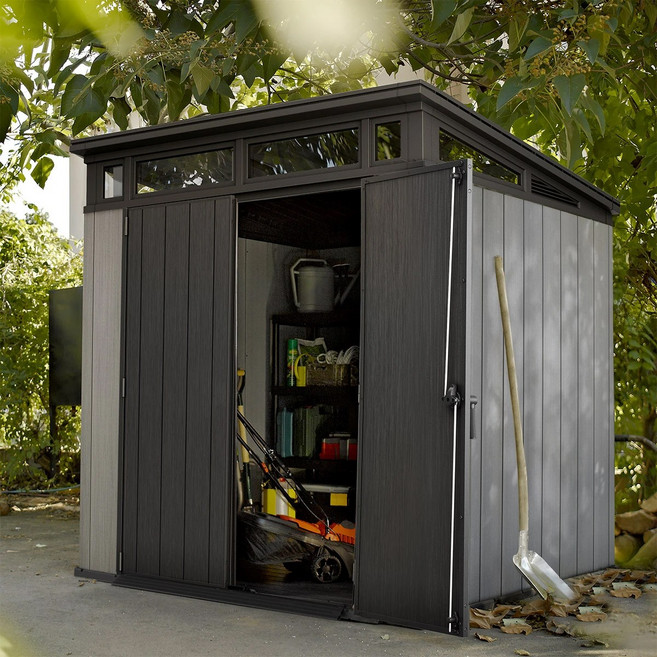 [코스트코] 케터 아티산 77 조립식 창고 / W 214 x D 218 x H 226 cm / 견고한 바닥과 지붕 및 넓은 저장 공간/채광창/ 고충격강도플라스틱및 스틸 보강/