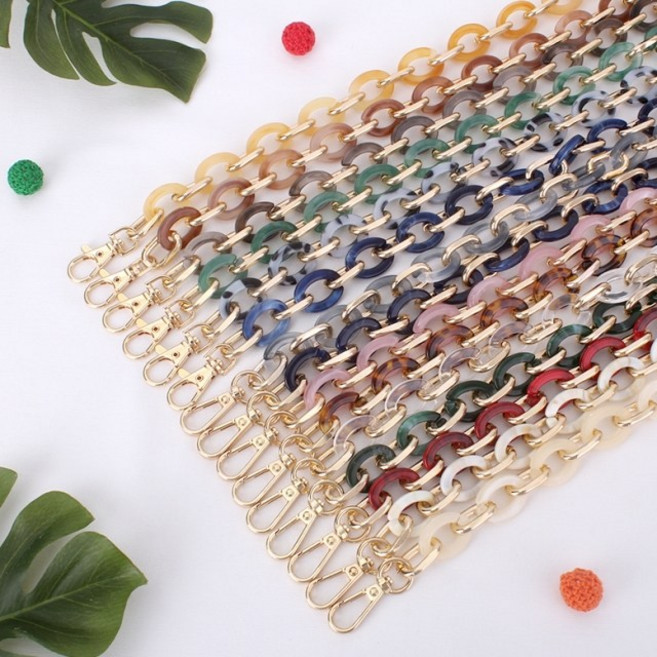 짱패브릭 아크릴 가방스트랩 숏핸들 토트형 숄더형 체인가방핸들, 밀크브라운, 1개