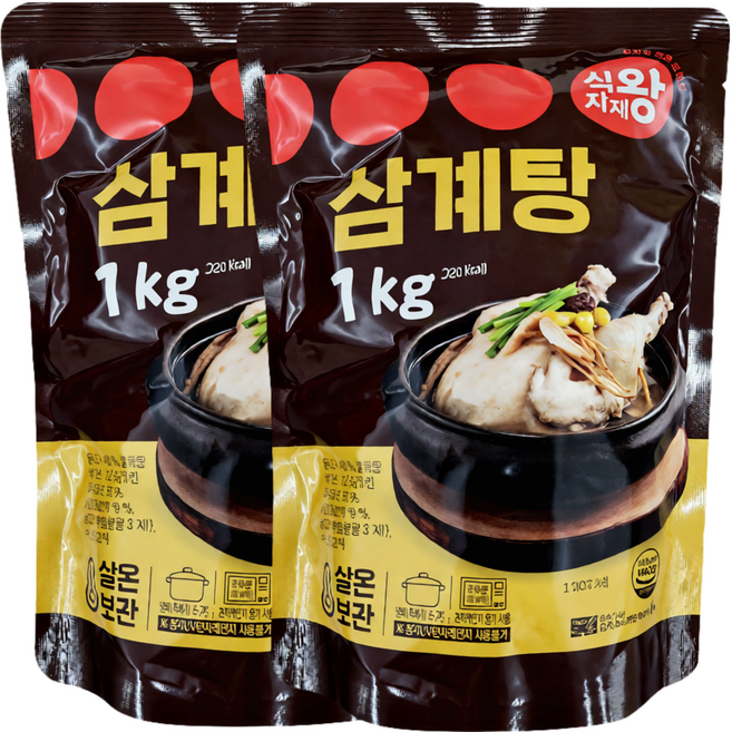 자연톡 간편식 삼계탕 식자재왕 즉석삼계탕 든든한 자취생음식 캠핑요리, 2개, 1kg