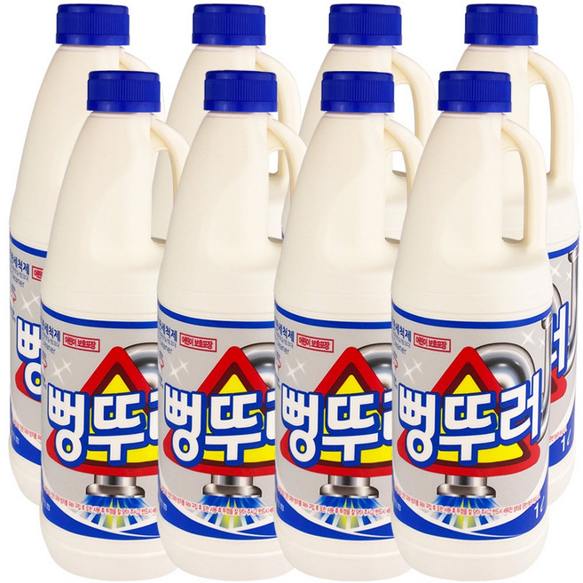 샤이린뻥뚜러 하수구 배수구 막힘 뚫어뻥 액체형 머리카락 제거 1L, 8개