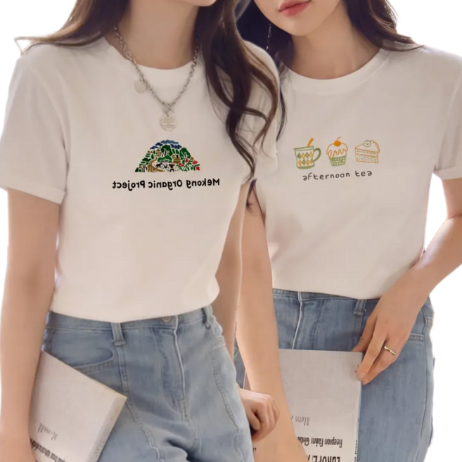 제이앤데일리 1+1 여성 순면 반팔티 반팔 티셔츠