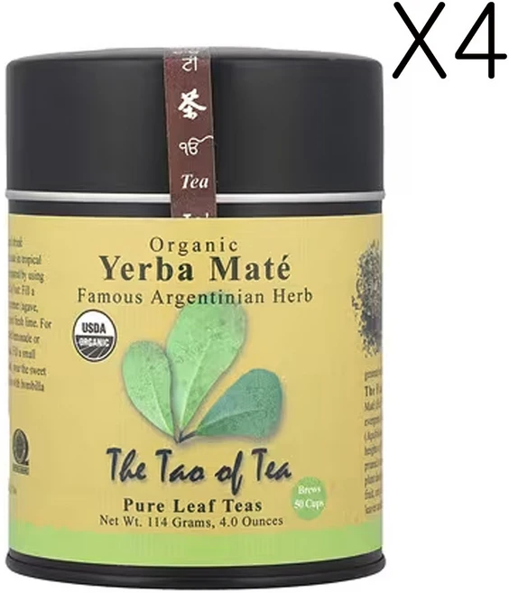 더 타오 오브 티 유기농 예르바 마테 차 114g(4.0oz), 114g, 4개 - 쿠팡