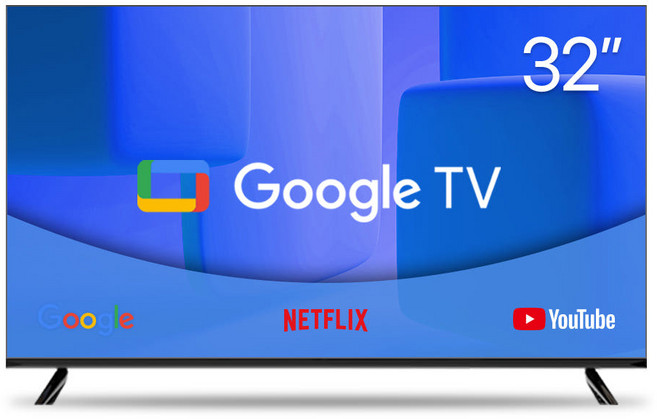 와우피프티 구글 스마트티비 81cm(32인치) HD LED TV 중소기업 스탠드 벽걸이 설치, 고객직접설치, 스탠드형, 32HD_블랙색상