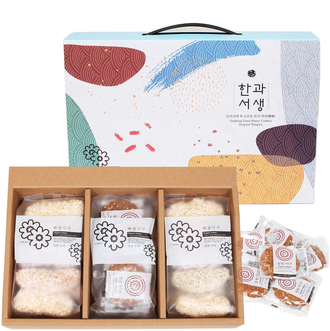 하늘한과 한과서생 찹쌀 약과 유과 한과 선물 세트 설 선물세트 실속형, 400g, 1박스