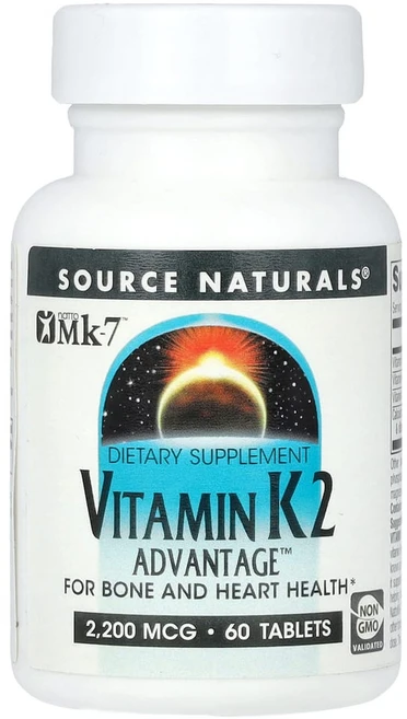 소스내추럴스 비타민k2mk4 비타민k2mk7 어드벤티지 60정 Natto MK-7, 1개 - 쿠팡
