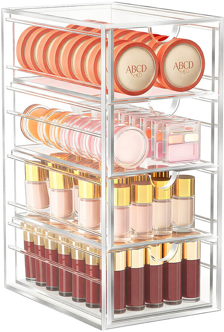 투명창 서랍 다용도 펜트리 수납 정리함 리빙박스 서랍 정리함 수납함 팬트리 정리함, 4개, 투명