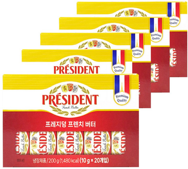 프레지덩 프렌치 버터 포션 무염, 10g, 100개