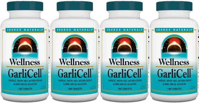 Source Naturals 소스내추럴스 웰니스 가를리셀 테블릿, 4개, 180정 - 쿠팡