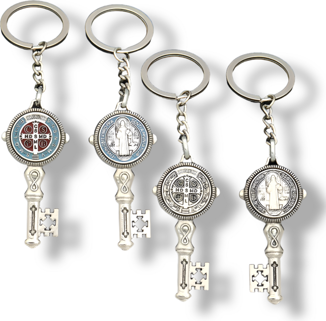 인사이트셀 천주교 성물 키링 천국의열쇠, 블루+실버, 1개