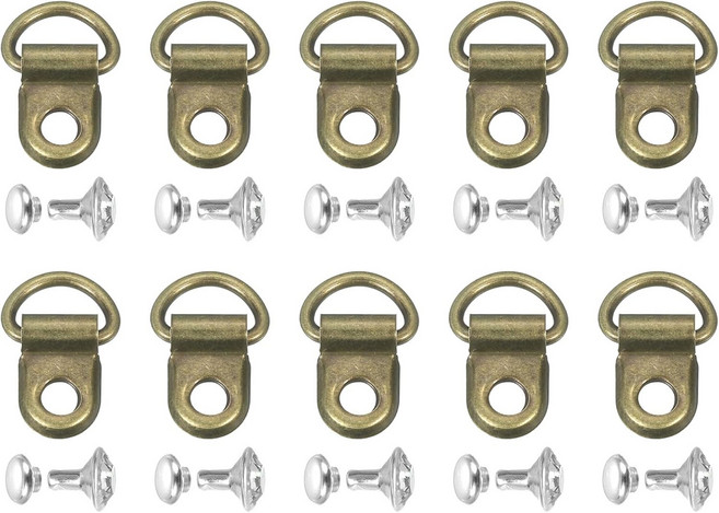 uxcell 신발끈 후크 리벳이 달린 부츠 레이스 D-링 렛 버클 가죽용 수리 클립