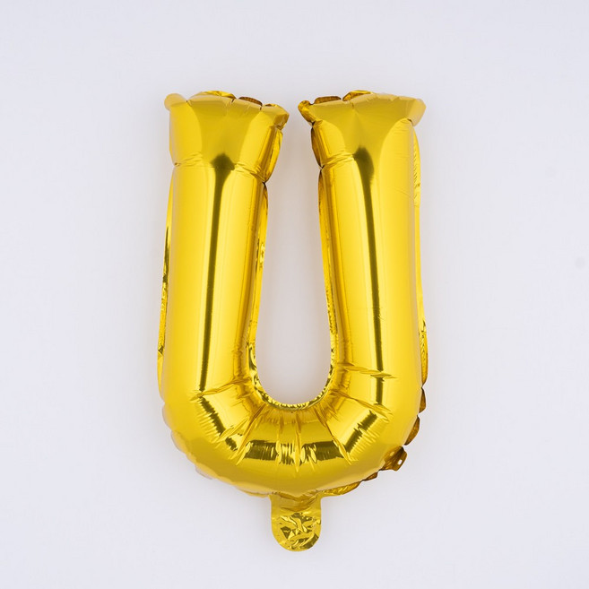 아트포유 대형 알파벳풍선 이니셜 글자 이벤트 축하 은박 생일 파티 풍선 80cm, 1개, 옐로우 골드 U