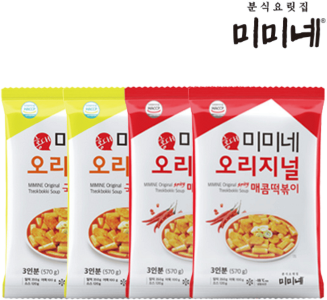 미미네 오리지널 국물떡볶이 2봉+매콤한맛2봉 (12인분), 4개