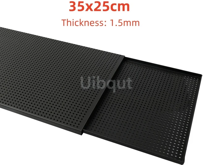 퍼프 페이스트리 베이킹 트레이 직사각형 Mille 몰드 천공 접시 오븐 파리 샵 나폴레옹 구멍이 있는, 08 35x25cm 1.5mm thick